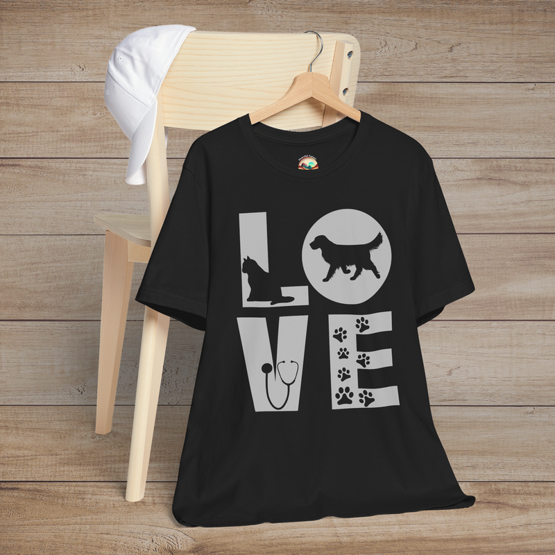 The Animal Love T-Shirt - Perfect for Veterinarians & Vet Techs Black
