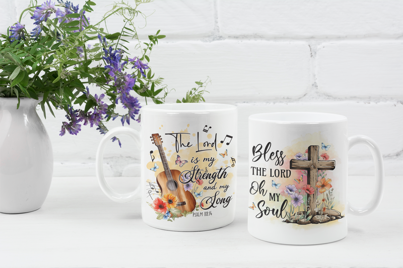 Faith and Blessings Mug – Inspirational Christian Coffee Cup