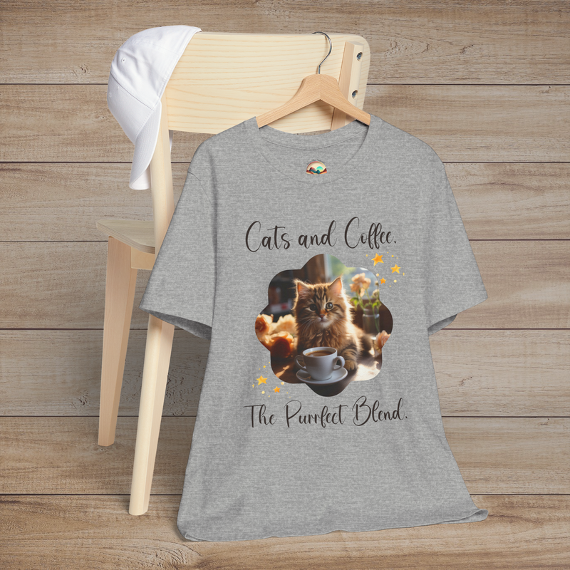 The Cats & Coffee Purrfect Blend T-Shirt – Funny & Cozy Tee Athletic Heather