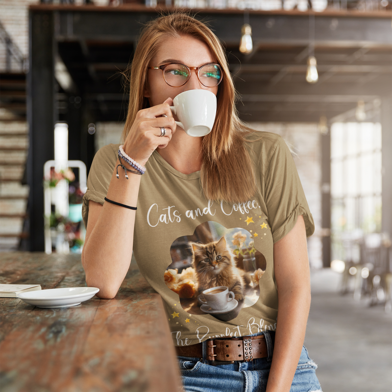 The Cats & Coffee Purrfect Blend T-Shirt – Funny & Cozy Tee