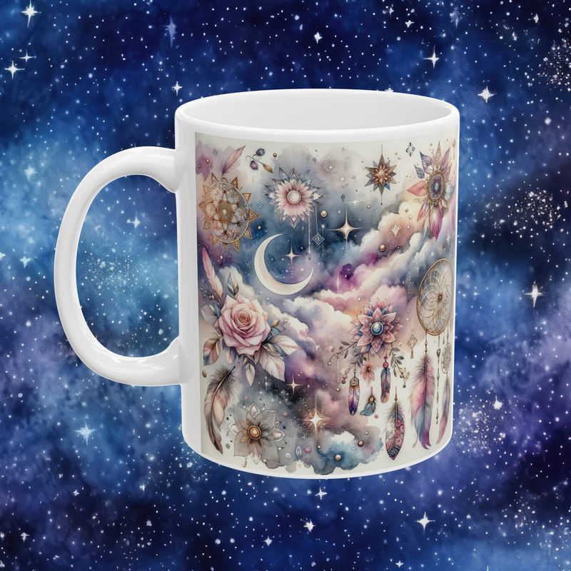 The Celestial Boho Mug – Dreamy & Artistic Coffee Cup for Free Spirits