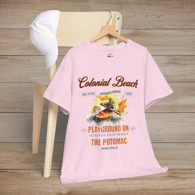 The Colonial Beach T-Shirt – Playground on the Potomac Regular Fit Tee Light Pink