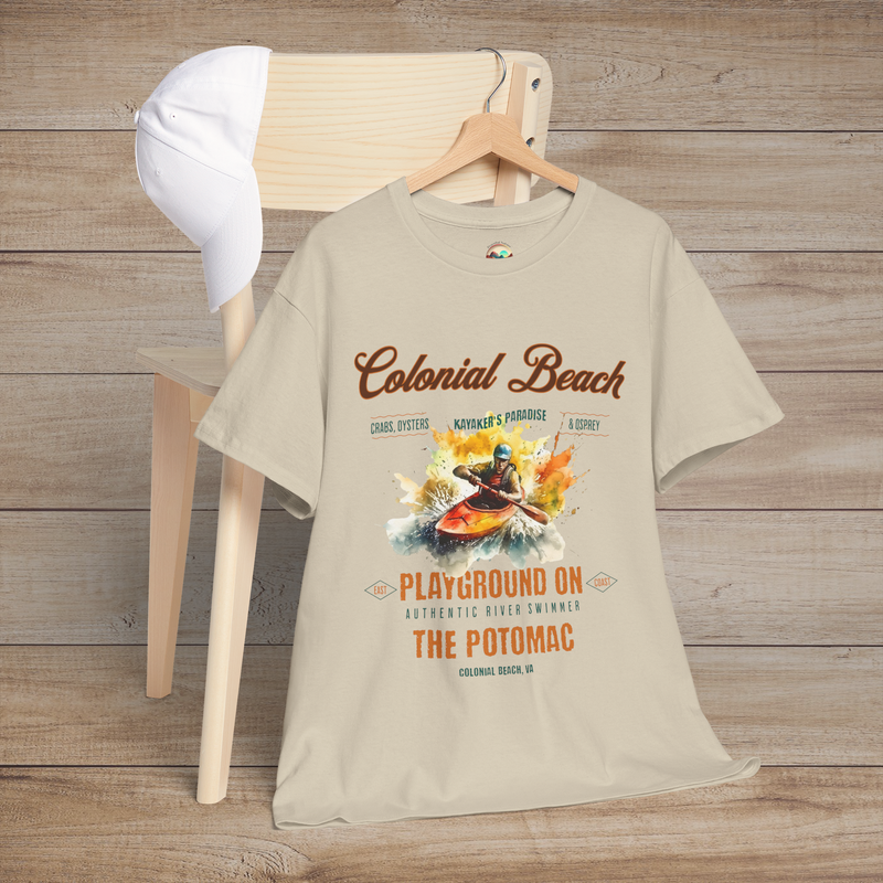 The Colonial Beach T-Shirt – Playground on the Potomac Regular Fit Tee Sand