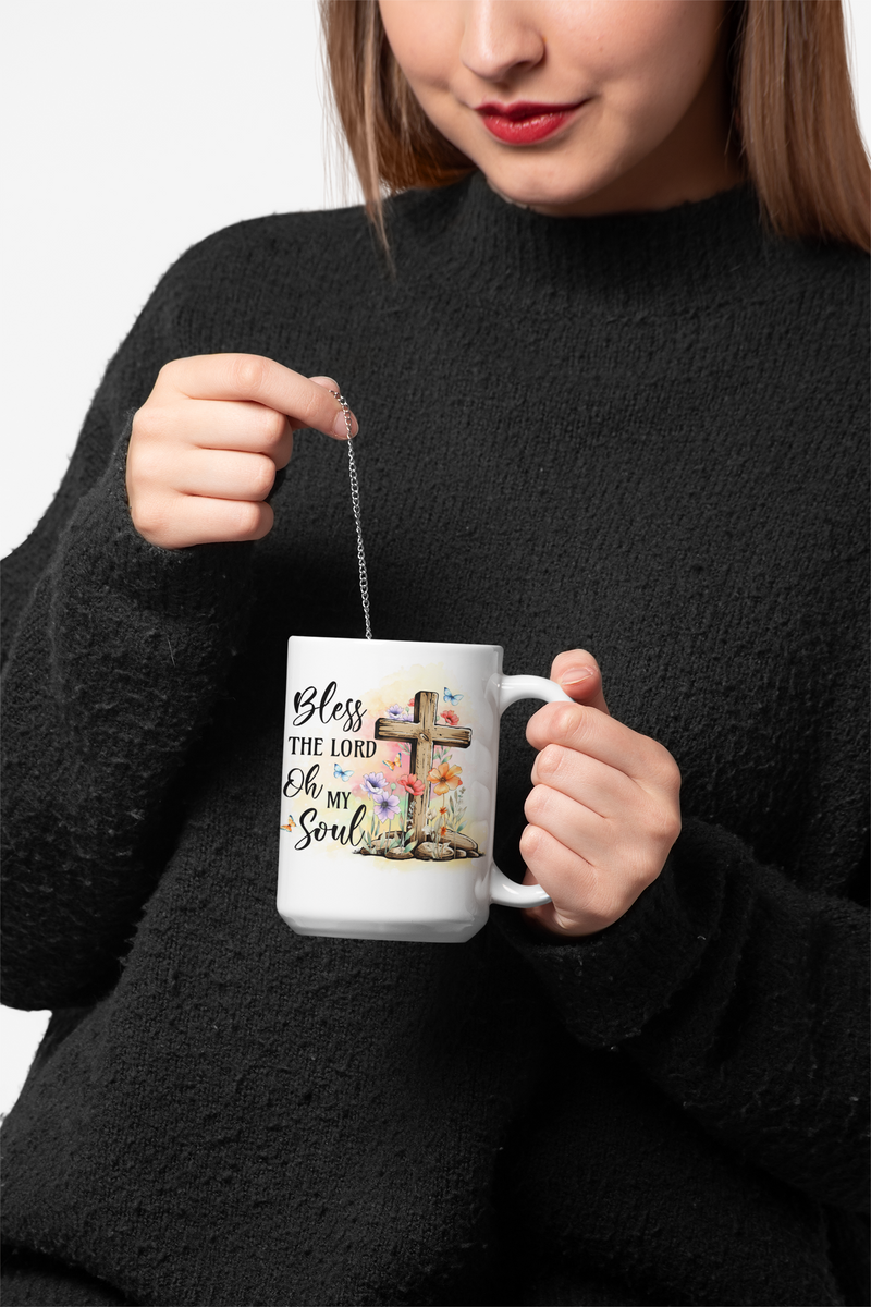 Faith and Blessings Mug – Inspirational Christian Coffee Cup 15oz