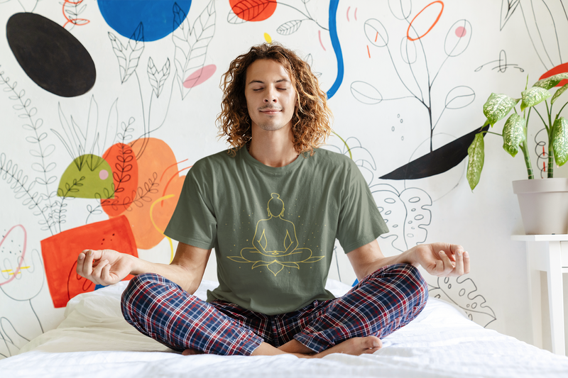 The Golden Zen Lotus Meditation T-Shirt - Mindfulness & Inner Peace Tee