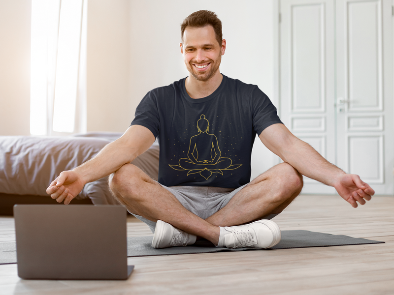 The Golden Zen Lotus Meditation T-Shirt - Mindfulness & Inner Peace Tee
