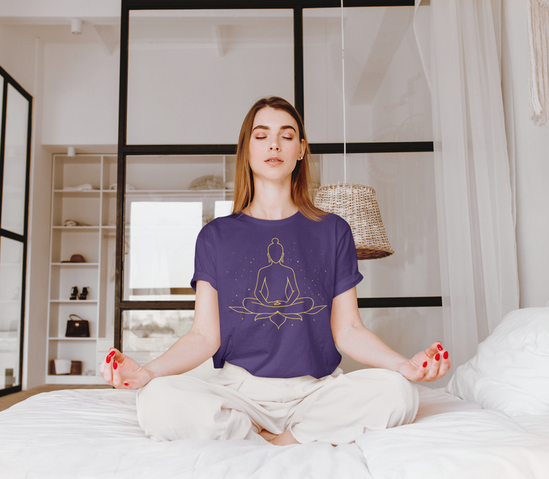 The Golden Zen Lotus Meditation T-Shirt - Mindfulness & Inner Peace Tee