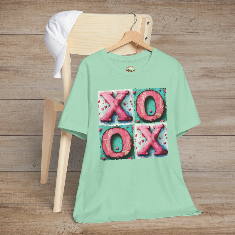 The Hugs and Kisses T-Shirt – Cute & Romantic Valentine's Day Tee Heather Mint
