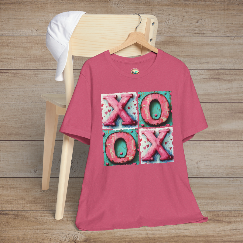 The Hugs and Kisses T-Shirt – Cute & Romantic Valentine's Day Tee Heather Raspberry
