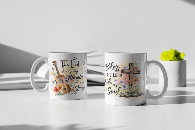 Faith and Blessings Mug – Inspirational Christian Coffee Cup