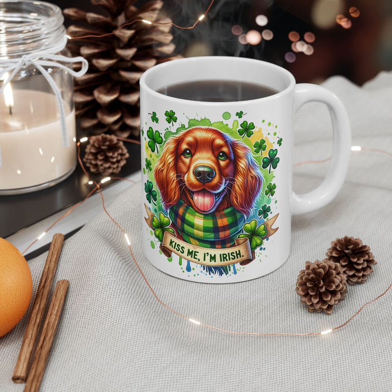 The Kiss Me, I'm Irish Dog Mug – Cute St. Patrick’s Day Coffee Cup for Dog Lovers