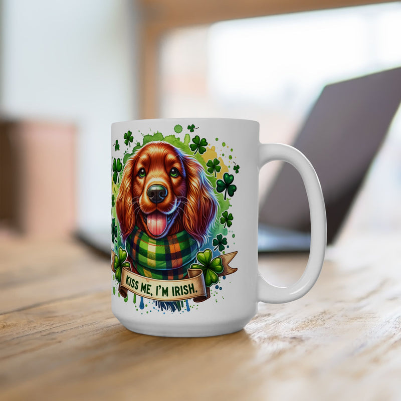 The Kiss Me, I'm Irish Dog Mug – Cute St. Patrick’s Day Coffee Cup for Dog Lovers