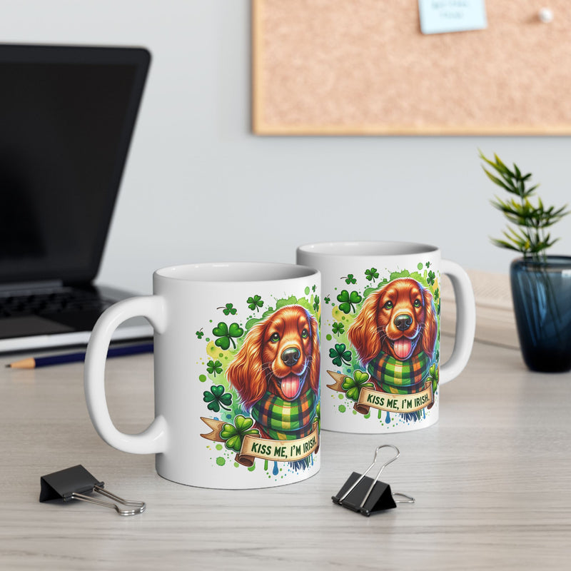 The Kiss Me, I'm Irish Dog Mug – Cute St. Patrick’s Day Coffee Cup for Dog Lovers