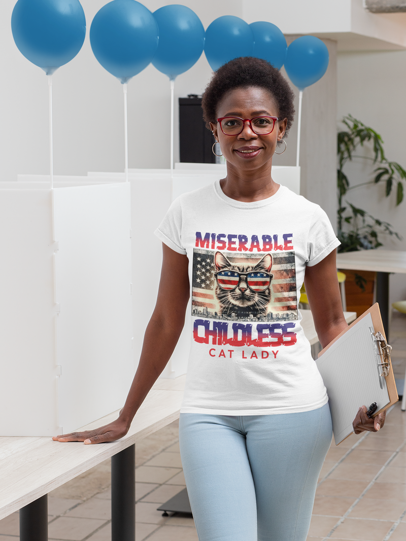 The Miserable Childless Cat Lady T-Shirt – Funny & Bold Statement Soft Tee