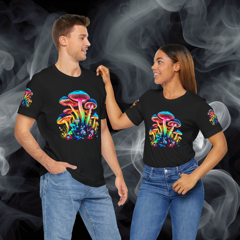 The Psychedelic Mushrooms T-Shirt - Vibrant & Trippy Design