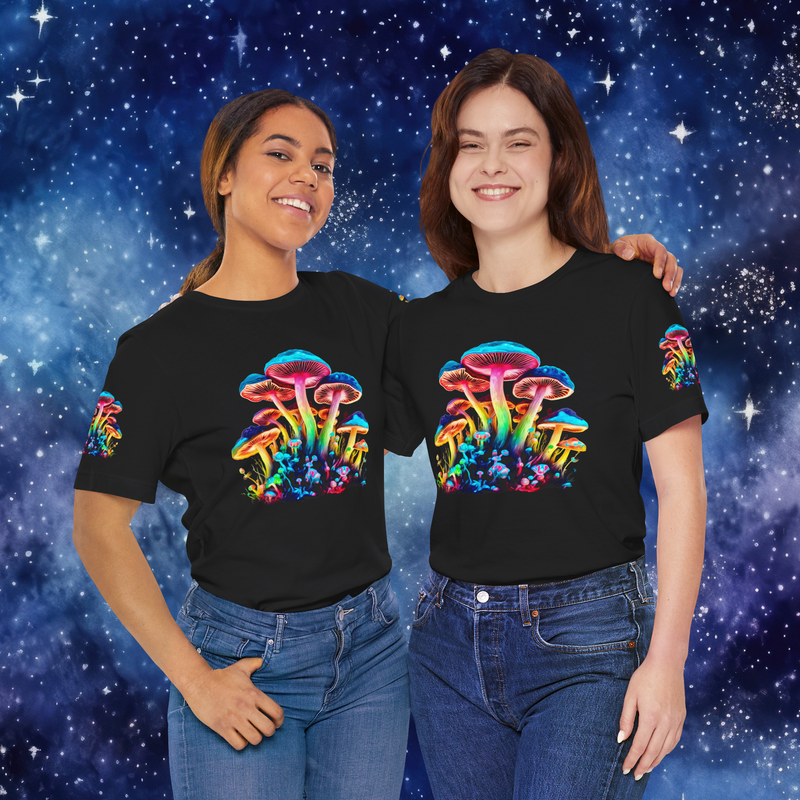 The Psychedelic Mushrooms T-Shirt - Vibrant & Trippy Design