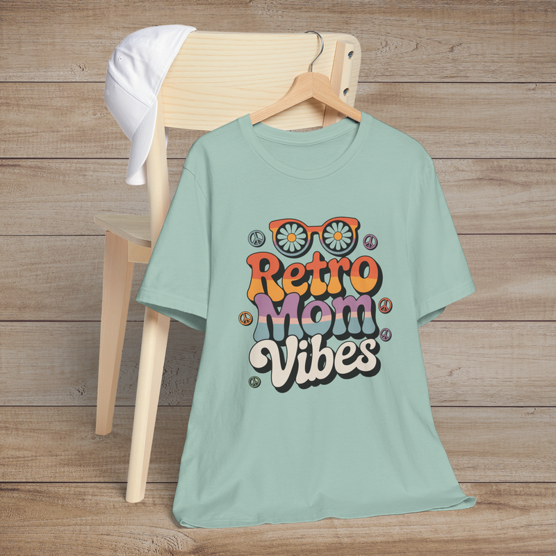 🌸 Retro Mom Vibes – A Groovy Tribute to Flower Power & Mama Magic! 🌼 Dusty Blue