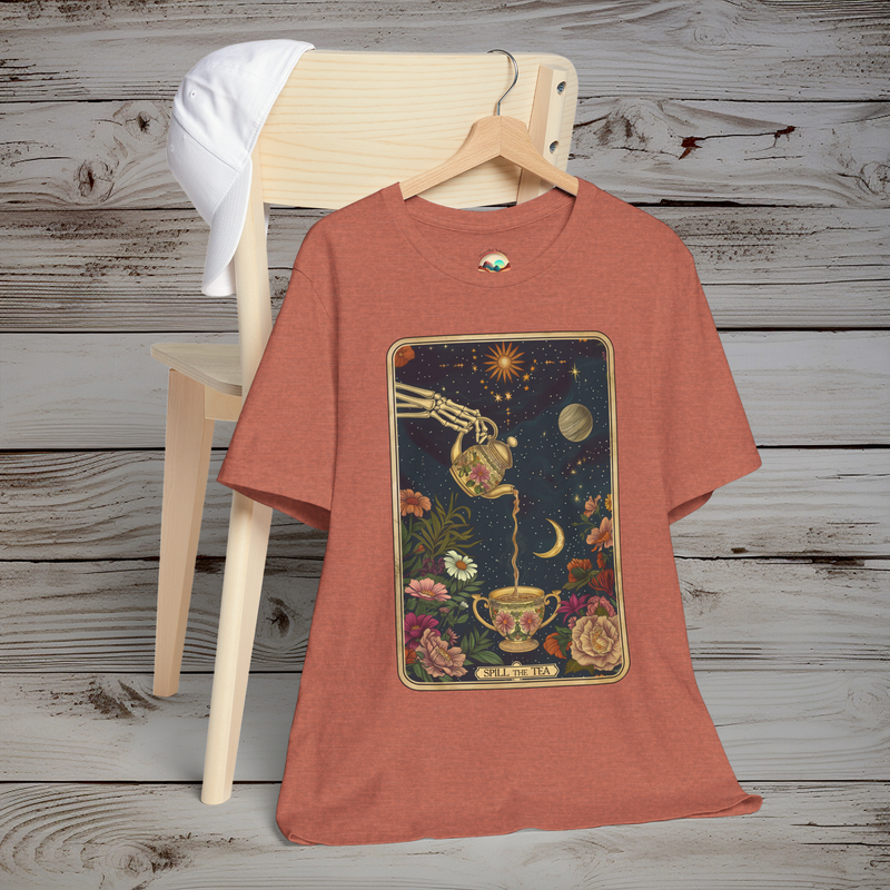 The “Spill the Tea” T-Shirt - Mystical & Celestial Gothic Tee Heather Clay