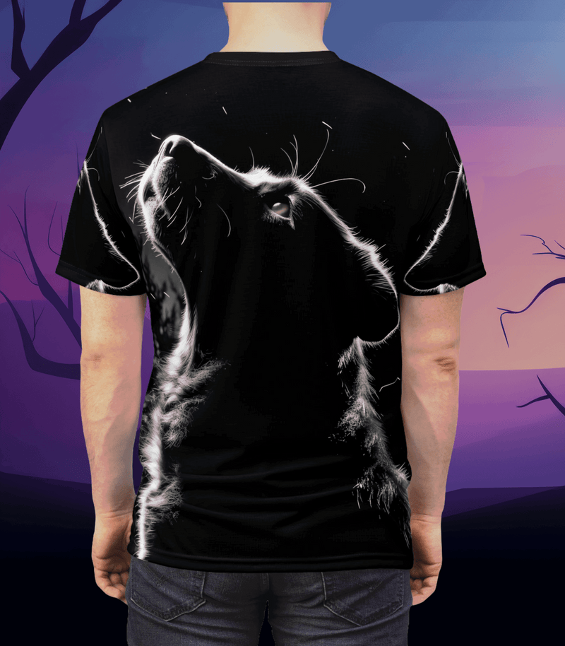 The Stargazing Dog Silhouette All-Over-Print T-Shirt