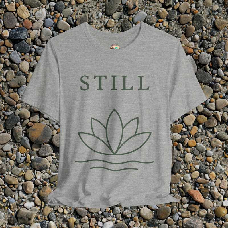 🧘 STILL T-Shirt – Minimalist Lotus Flower | Innerverse & Soulful Apparel Athletic Heather