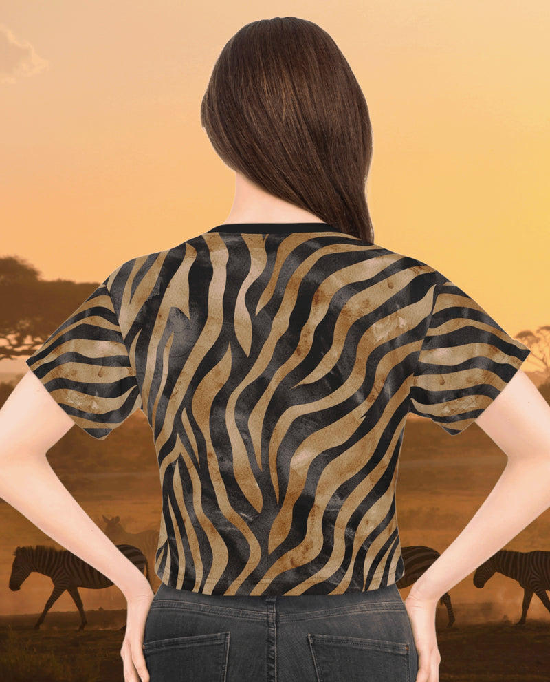 The Tiger Stripe Crop Top - Bold & Fierce Animal Print Tee