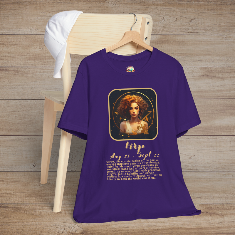 The Virgo Zodiac T-Shirt – Practical & Intelligent Astrology Tee Team Purple