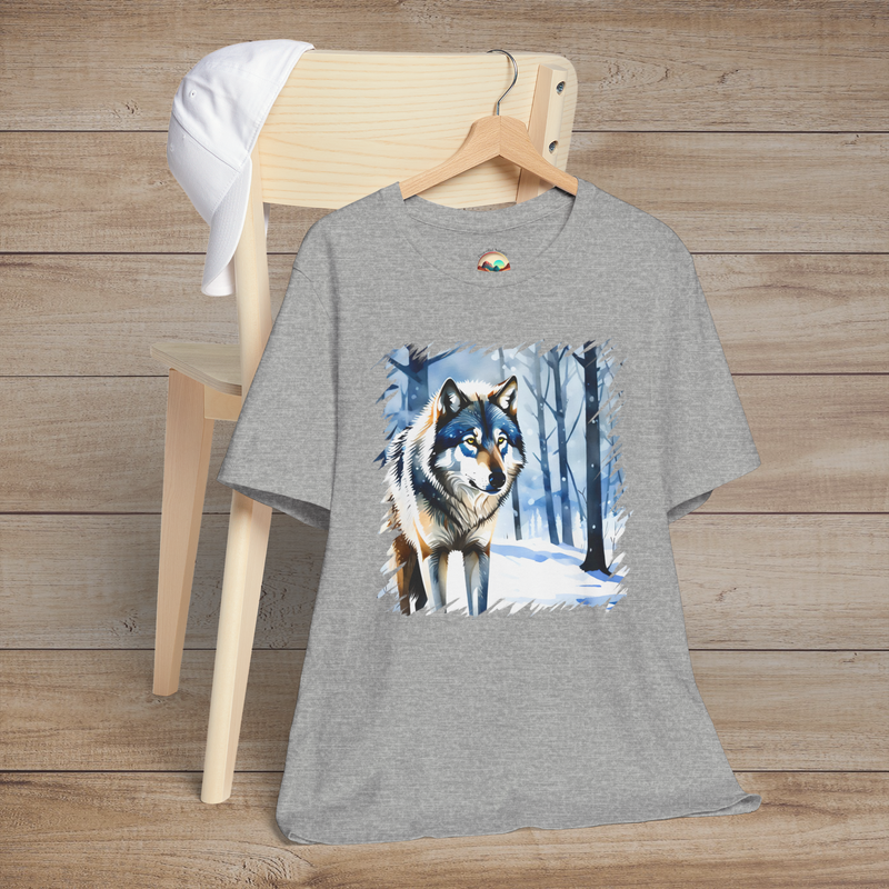 The Winter Wolf T-Shirt - A Symbol of Strength & Wilderness Athletic Heather