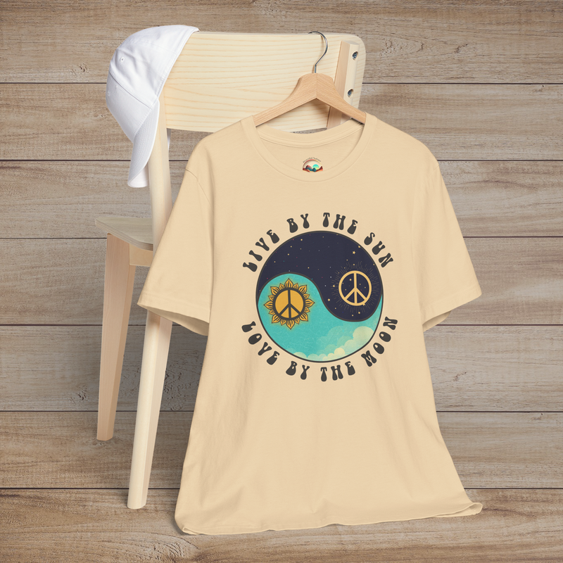 The Yin Yang Sun & Moon T-Shirt - Balance & Peaceful Energy Tee Soft Cream