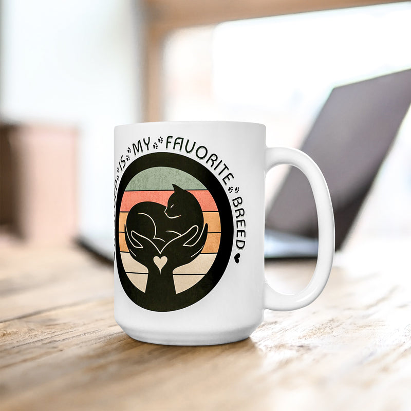 Rescued Is My Favorite Breed – Cat Rescue Ceramic Mug (11oz & 15oz)