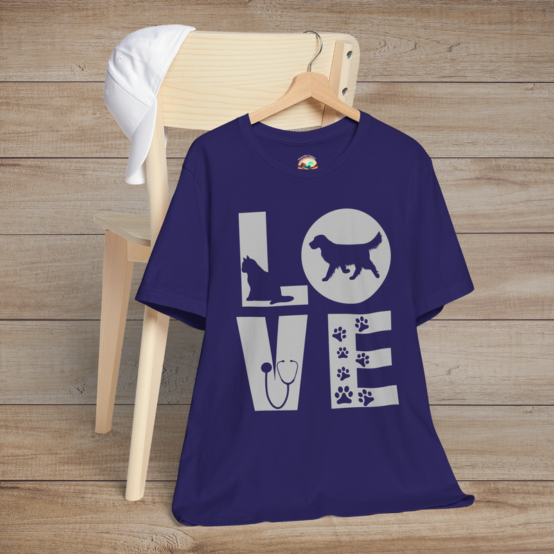 The Animal Love T-Shirt - Perfect for Veterinarians & Vet Techs Team Navy