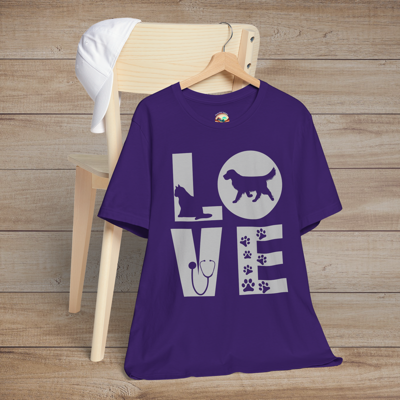 The Animal Love T-Shirt - Perfect for Veterinarians & Vet Techs Team Purple