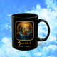 Aquarius Zodiac Astrology Mug 11 oz right view with golden water bearer symbol and visionary zodiac traits