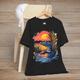 🐊 Sunset Swamp Vibes – Premium Baby Alligator Graphic Tee Black