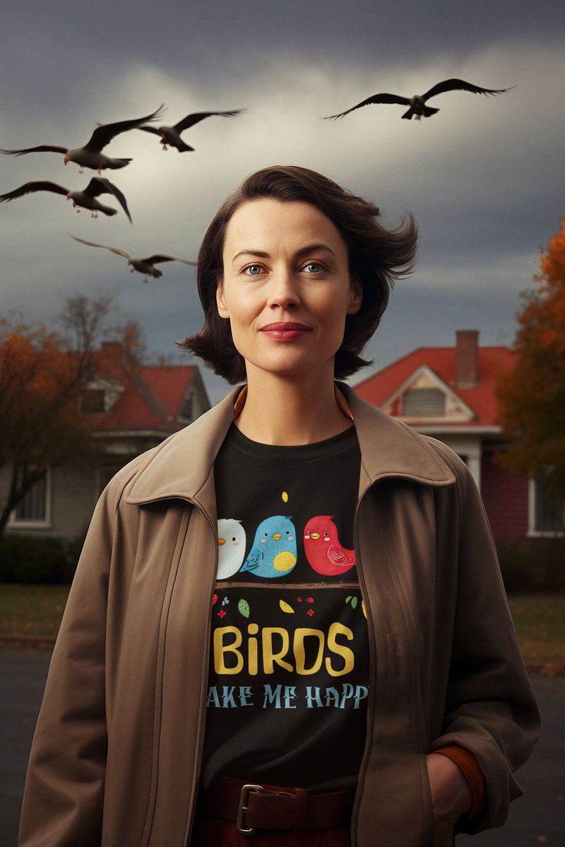 The Birds Make Me Happy T-Shirt – Cute & Cheerful Bird Lover Tee