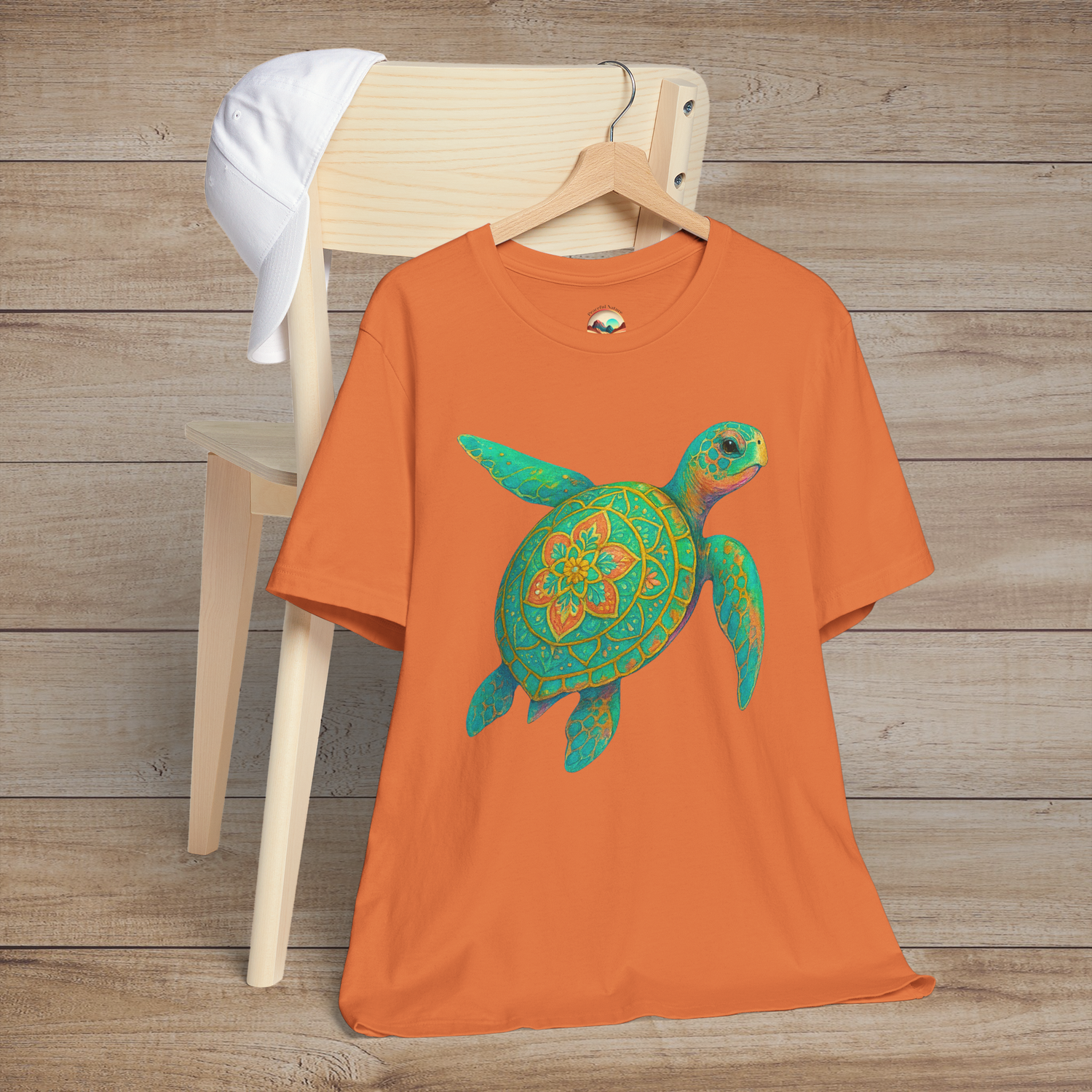 🐢 Boho Sea Turtle Graphic Tee – Coastal Mandala Turtle Shirt | Nature-Inspired Apparel Burnt Orange