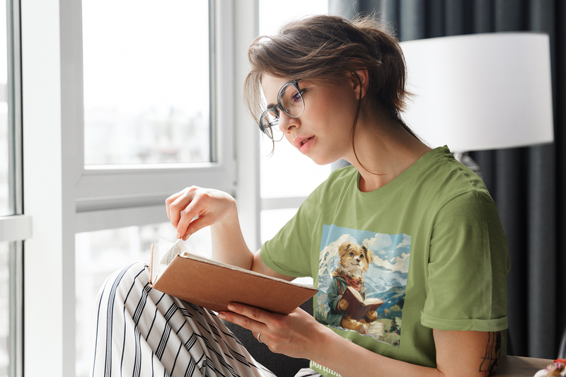 The "Books are a Uniquely Portable Magic" T-Shirt - Dog & Book Lover Tee