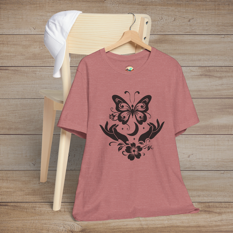 The Butterfly Release T-Shirt - A Symbol of Freedom & Transformation Heather Mauve