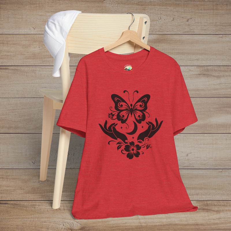 The Butterfly Release T-Shirt - A Symbol of Freedom & Transformation Heather Red