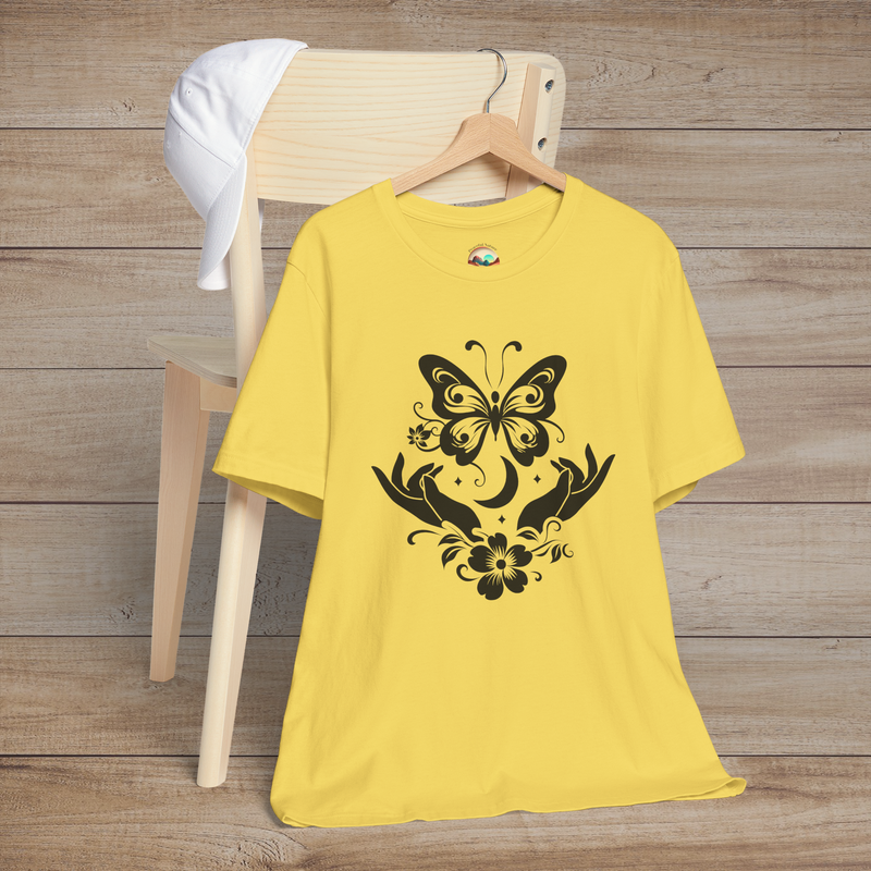 The Butterfly Release T-Shirt - A Symbol of Freedom & Transformation Maize Yellow