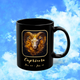 Capricorn Zodiac Astrology Mug 11 oz right view with golden goat symbol and disciplined zodiac energy