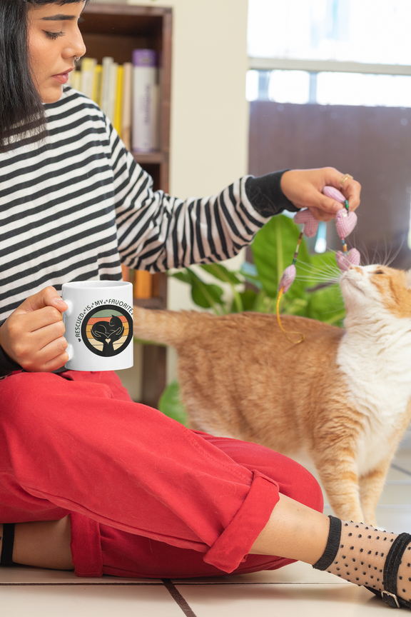 Rescued Is My Favorite Breed – Cat Rescue Ceramic Mug (11oz & 15oz)