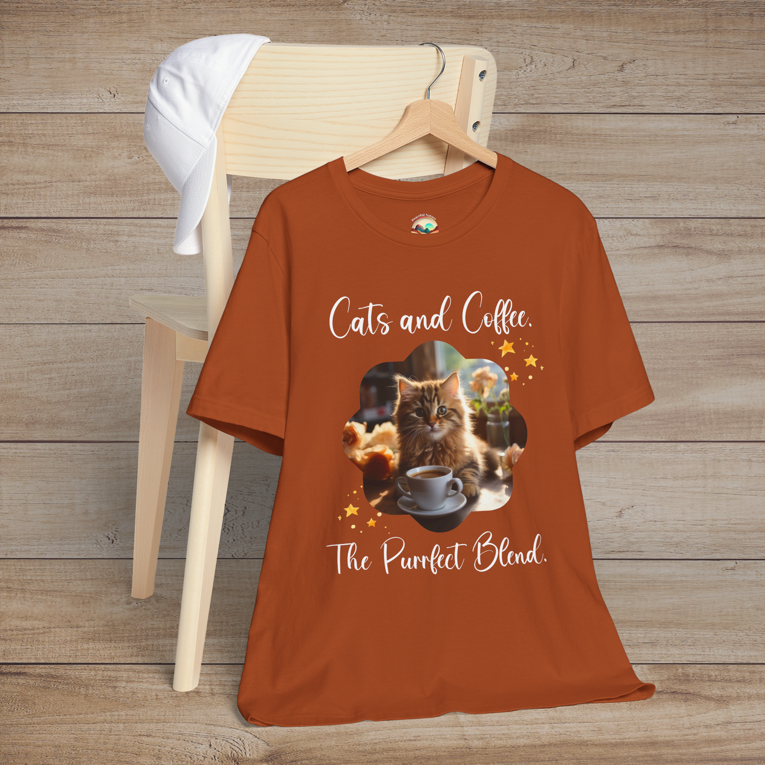 The Cats & Coffee Purrfect Blend T-Shirt – Funny & Cozy Tee Autumn