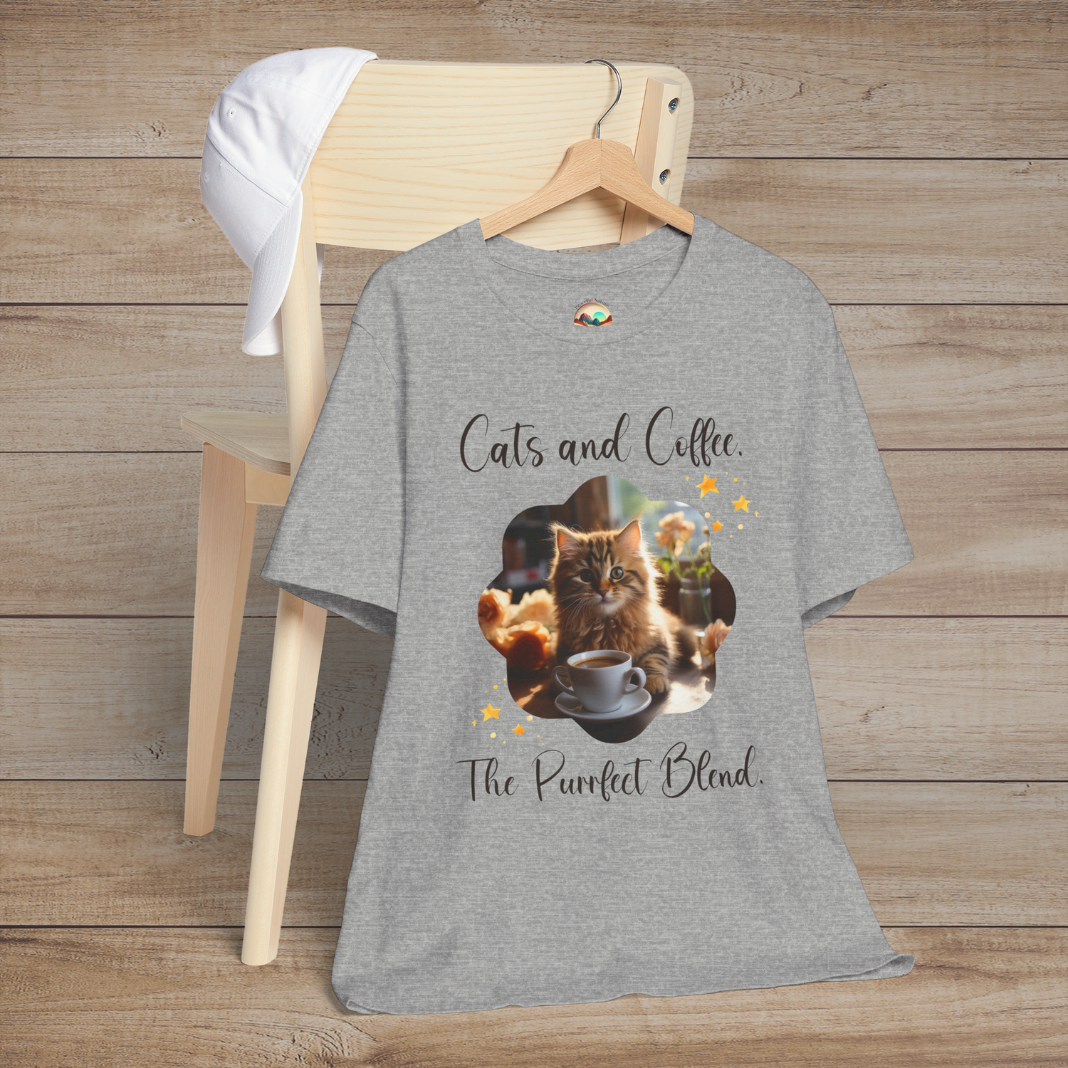The Cats & Coffee Purrfect Blend T-Shirt – Funny & Cozy Tee Athletic Heather
