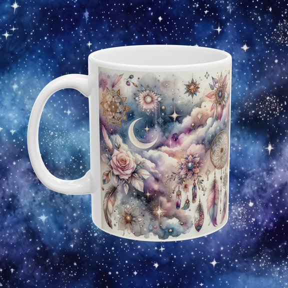 The Celestial Boho Mug – Dreamy & Artistic Coffee Cup for Free Spirits