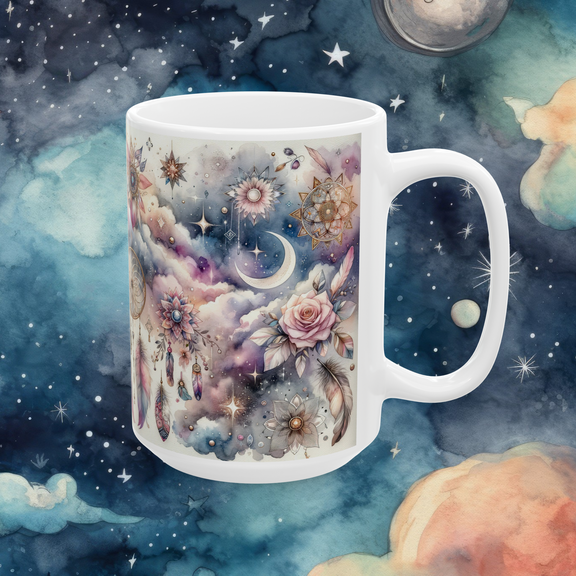 The Celestial Boho Mug – Dreamy & Artistic Coffee Cup for Free Spirits