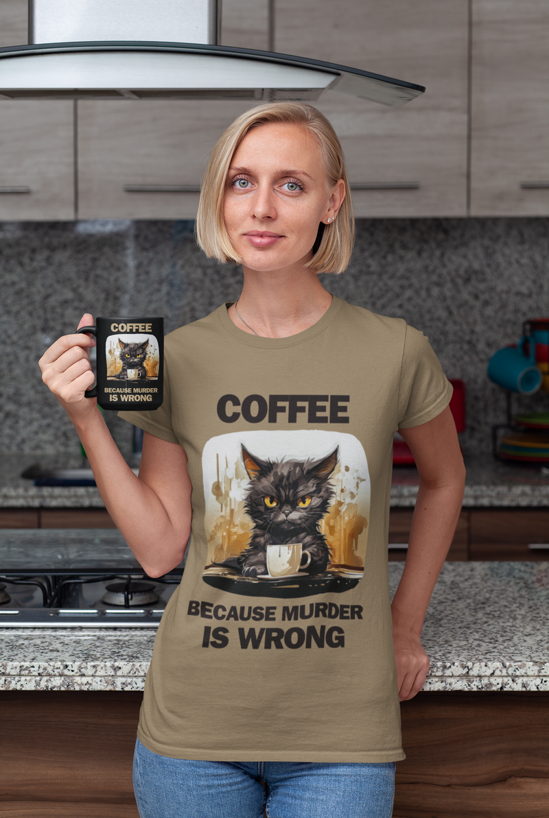 The Funny Coffee Cat T-Shirt – Hilarious & Relatable Tee