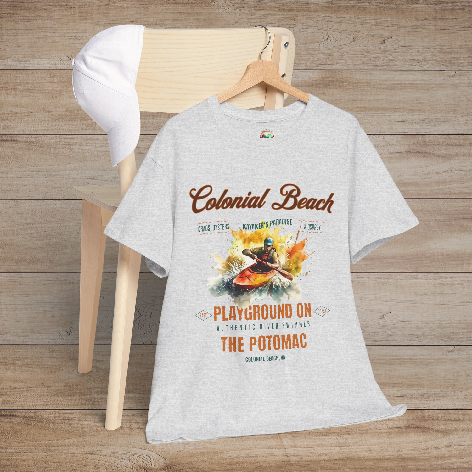 The Colonial Beach T-Shirt – Playground on the Potomac Regular Fit Tee Ash