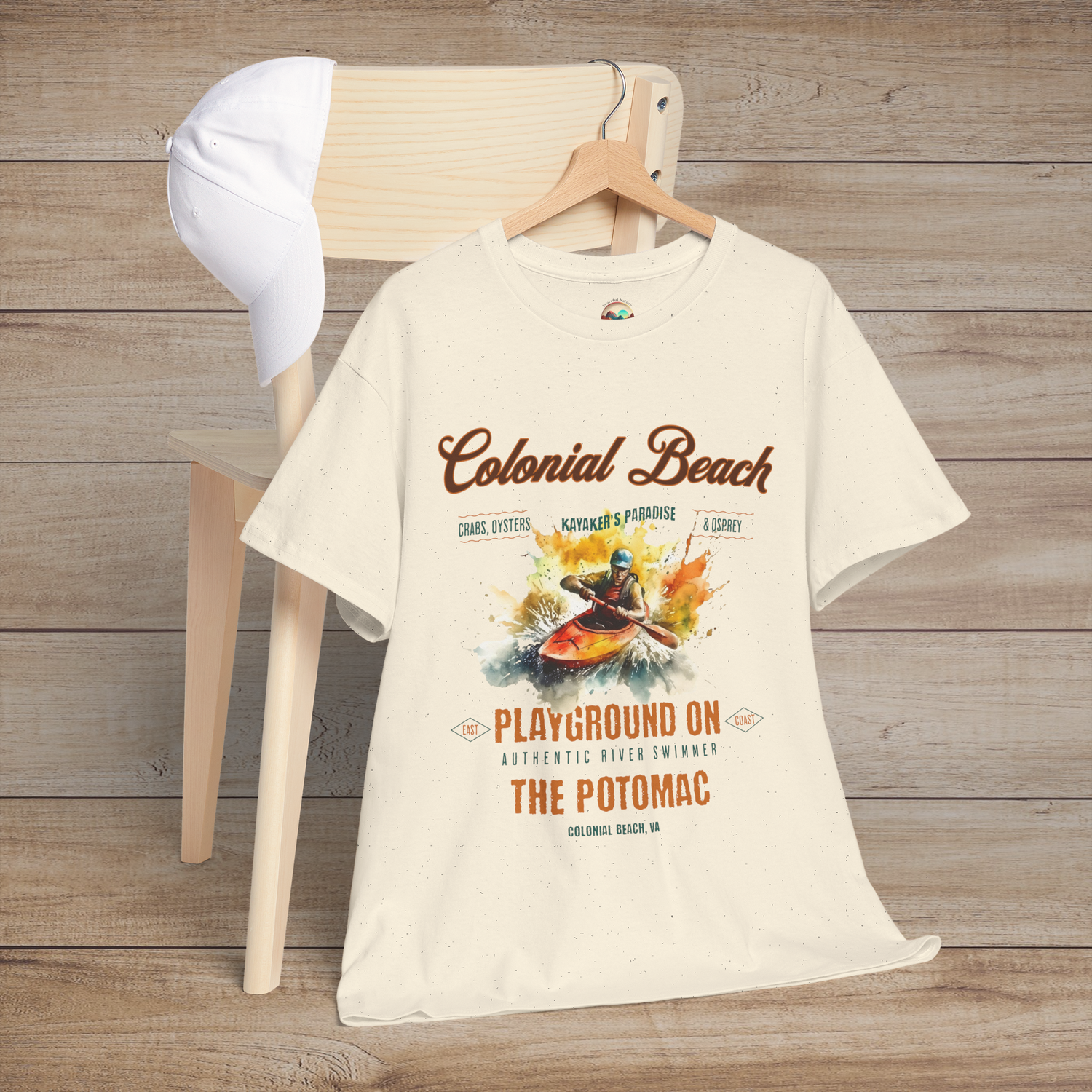 The Colonial Beach T-Shirt – Playground on the Potomac Regular Fit Tee Natural