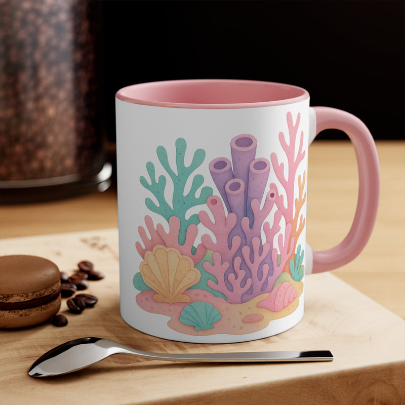 🌊 Ocean Bloom: Coral Reef Ceramic Mug – A Colorful Undersea Escape with Every Sip 🌺🐚 11oz Pink