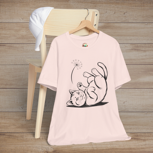 🐾 Dandelion Whiskers – Premium Playful Cat Graphic Tee Soft Pink
